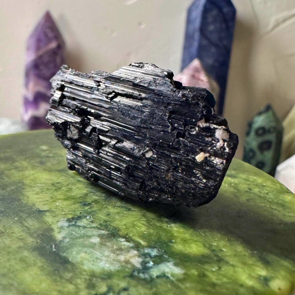 Raw Natural Namibian Double Terminated Black Tourmaline with Quartz 24g Rock